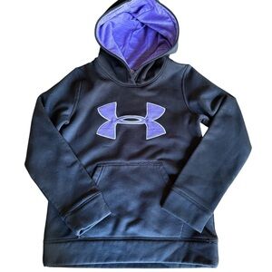 Under Armour Kids Black and Purple Hoodie kids size small